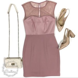 Reiss Ammy Mesh Sweetheart Neckline Fitted Dress